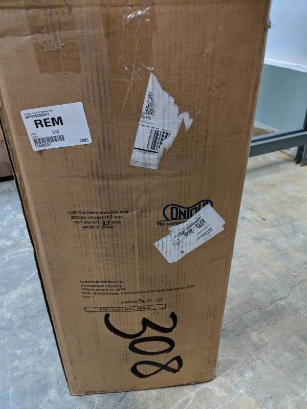 lot 308 image: Contour Cloud Mattress Pad - King (Mattress Pad ONLY)