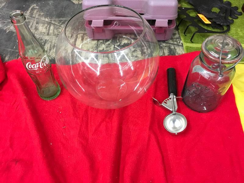 Jar, Ice Cream Scoop, Fish Bowl, And Coca-Cola Bottle