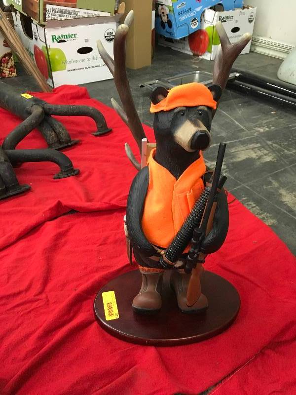 Hunter Bear Statue