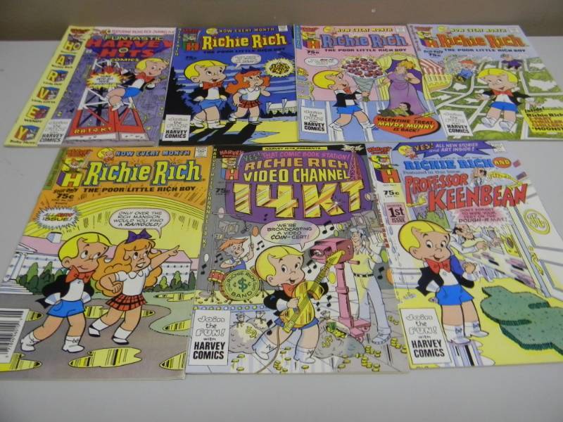 VINTAGE HARVEY COMICS RICHIE RICH, 7 - AWESOME COLLECTION - SEE PICTURES
