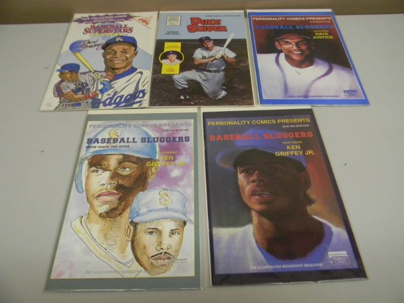 VINTAGE LEGENDS COMICS B.SNIDER 1 - D.STRAWBERRY 1 - D.JUSTICE 1 - K.GRIFFEY JR 1 - NICE VERY COOL - SEE PICTURES