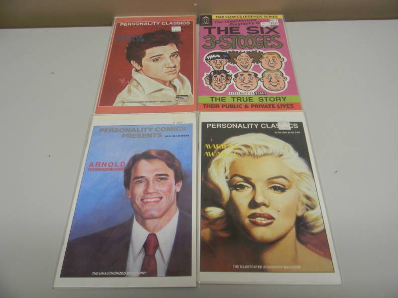 VINTAGE LEGENDS COMICS HOLLYWOOD M.MONROE 1 - E.PRESLEY 1 - A.SCHWARZENEGGER 1 - STOOGES 1 - NICE VERY COOL - SEE PICTURES