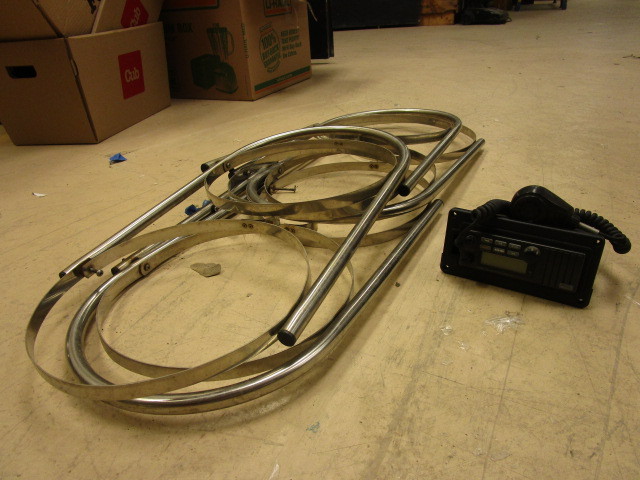 BOAT FENDER RACK AND MARINE RADIO
