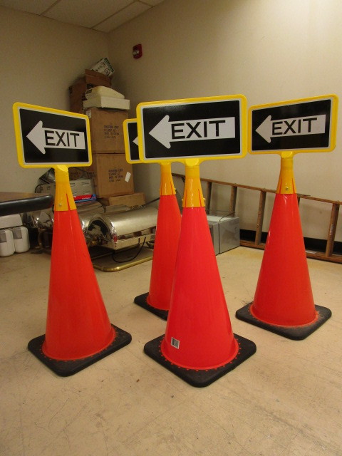 ORANGE CONE EXIT SIGNS