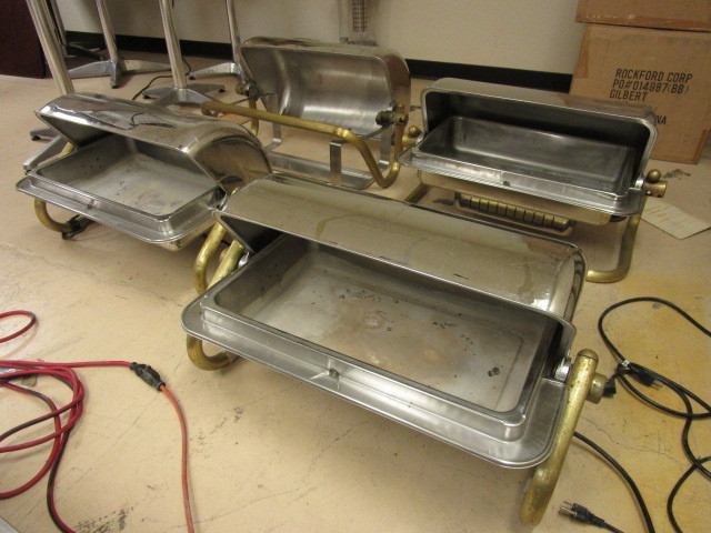 4 FULL SIZE ROLL TOP CHAFING UNITS