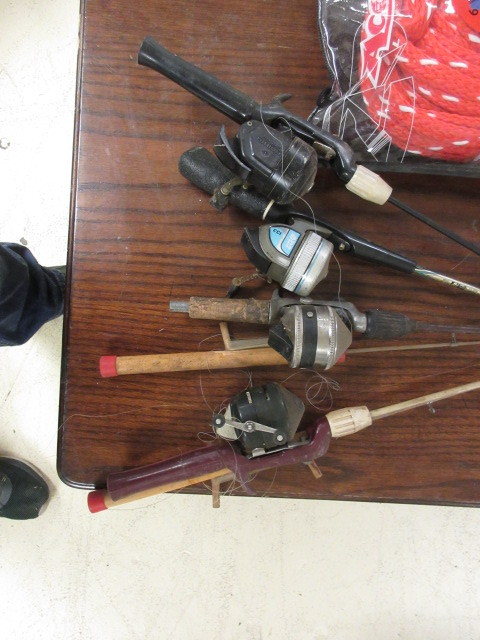 FISHING RODS, KNIVES, MULTI RIDER TUBING ROPE AND MORE.