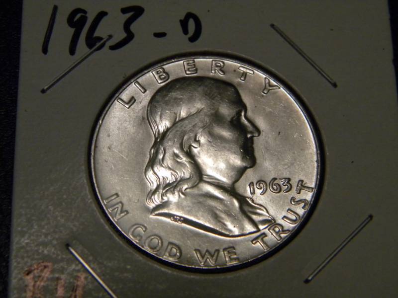 lot 36 image: 1963 D Franklin Silver Half Dollar