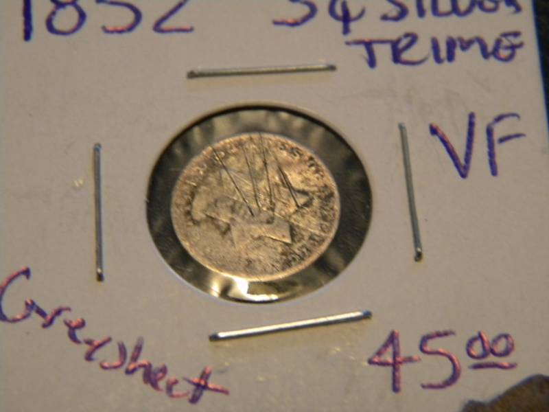 lot 60 image: 1852 3 Cent Silver Trime
