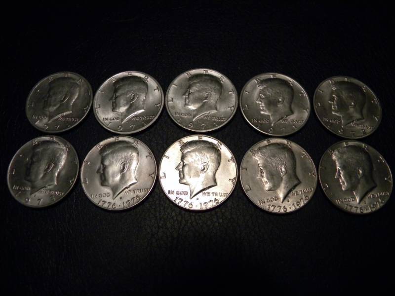 lot 68 image: 10 Kennedy Half Dollars