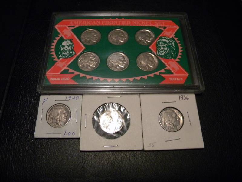 lot 76 image: American Frontier Nickel Set & 3 Buffalo Nickels