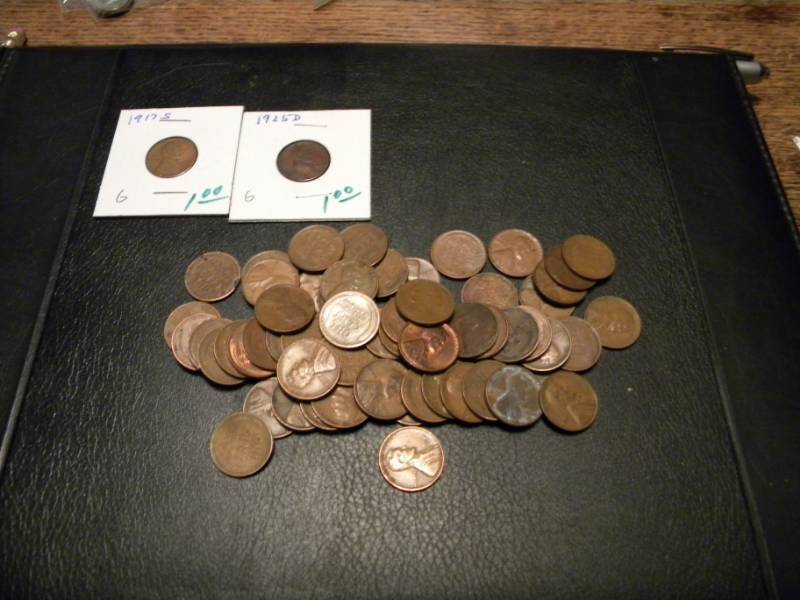 lot 77 image: 60 Wheat Back Pennies