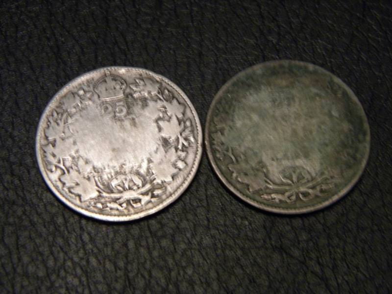 lot 83 image: 2- 80% Silver Canadian Quarters