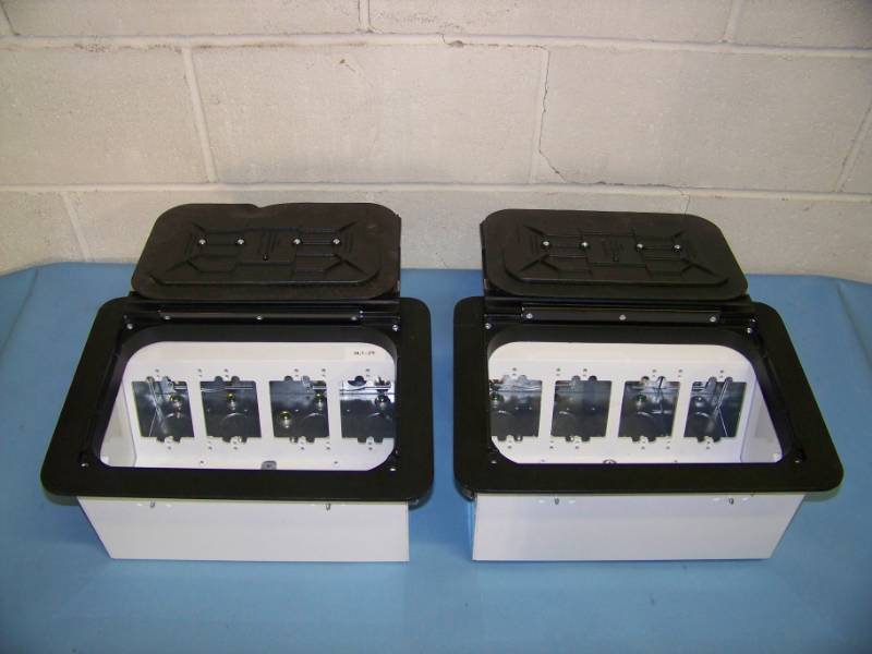 lot 73 image: (2) legrand, In-Floor Connection Boxes with (4) Openings each
