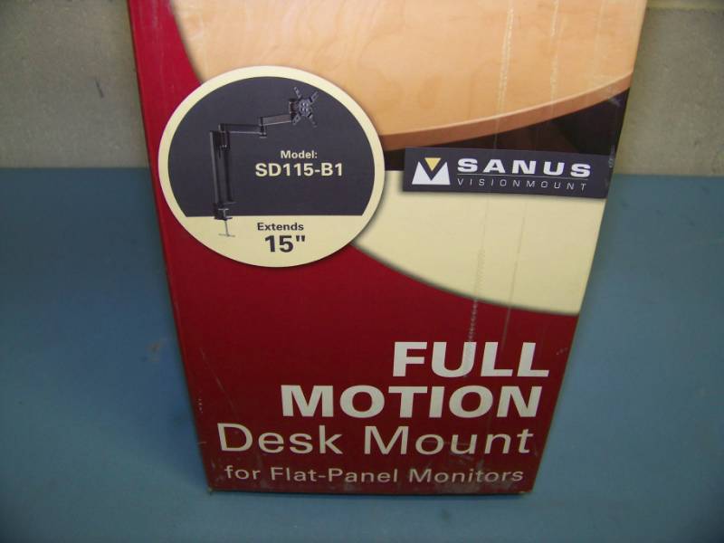 lot 93 image: Sanus, VisionMount, Full Motion Desk Mount for Flat-Panel Monitors - in Original Box
