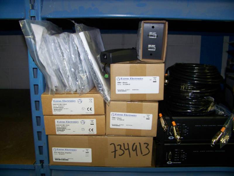 lot 76 image: (LARGE LOT - 8 Wide Shelf) Miscellaneous Professional Audio & Video Components & Accessories