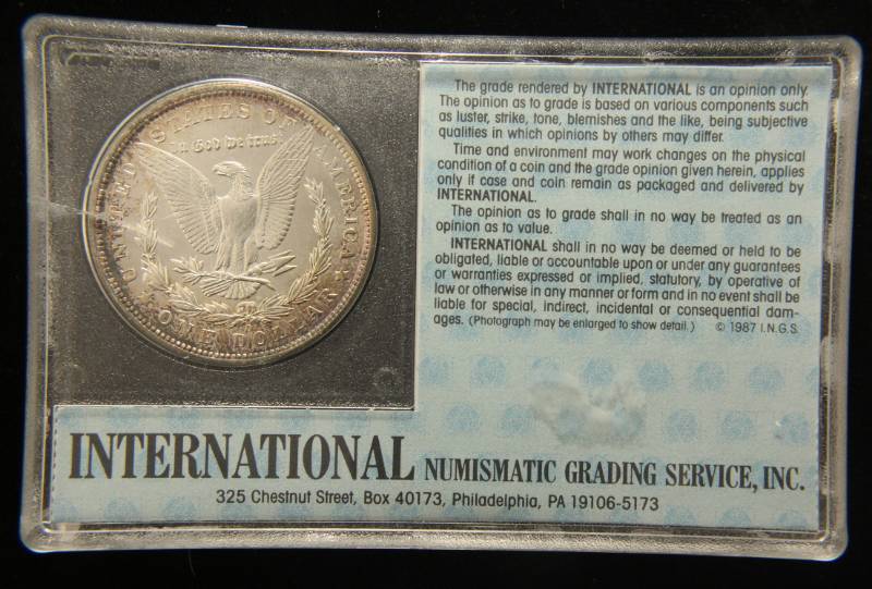 1904-O MORGAN SILVER DOLLAR MS64 OLD PHOTOGRADE HOLDER