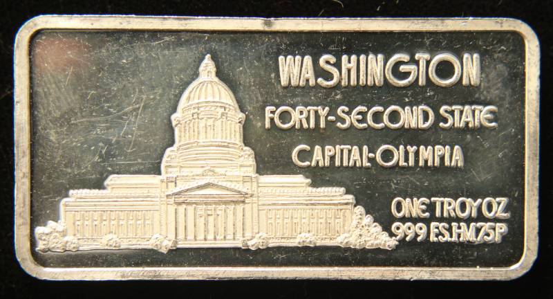1 TROY OZ. .999 FINE SILVER BAR 50 STATES SERIES WASHINGTON