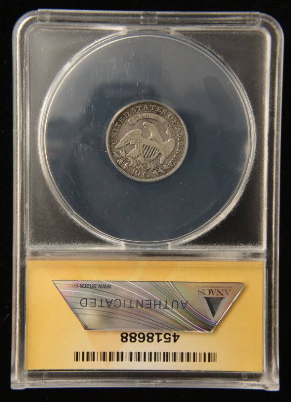 1834 CAPPED BUST SILVER DIME VG8 ANACS