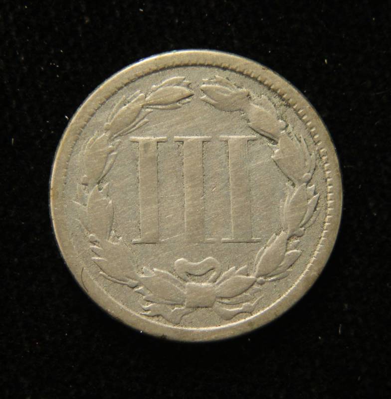1865 US THREE CENT NICKEL