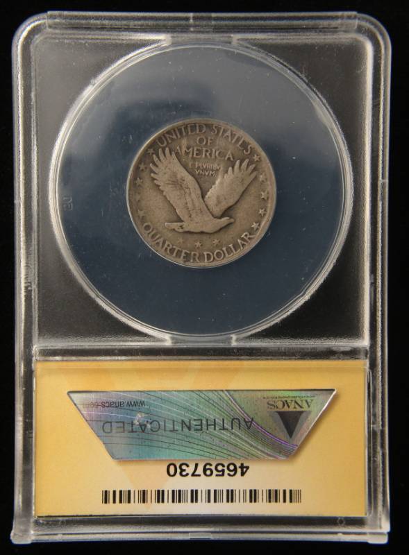 1927-S STANDING LIBERTY QUARTER VG8 ANACS BETTER DATE COIN