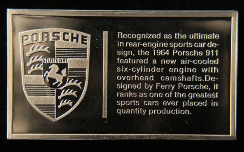 VINTAGE 1964 PORSCHE 1000 GRAINS (2.08 TROY OZ) STERLING SILVER BAR