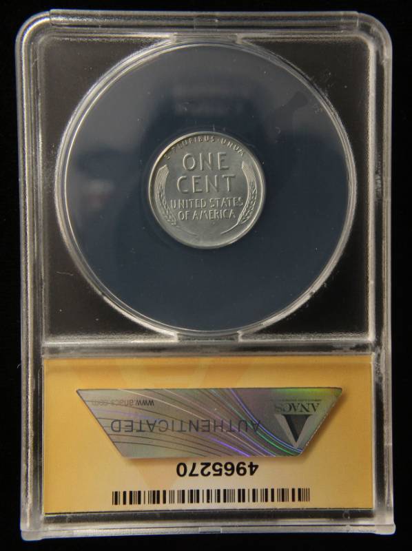 1943-D US WWII WARTIME STEEL WHEAT CENT MS65 ANACS