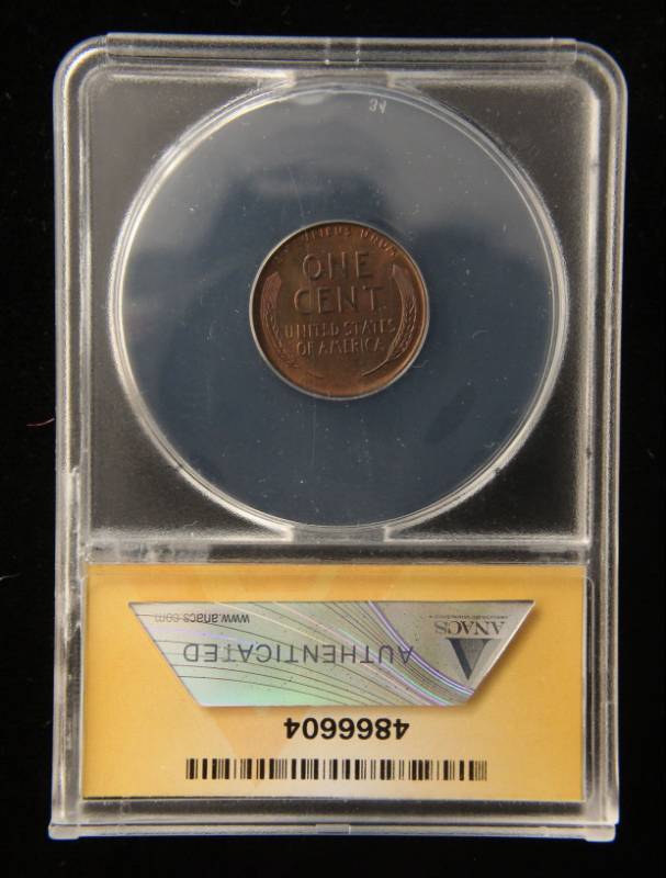 1934 US WHEAT CENT MS64RB ANACS