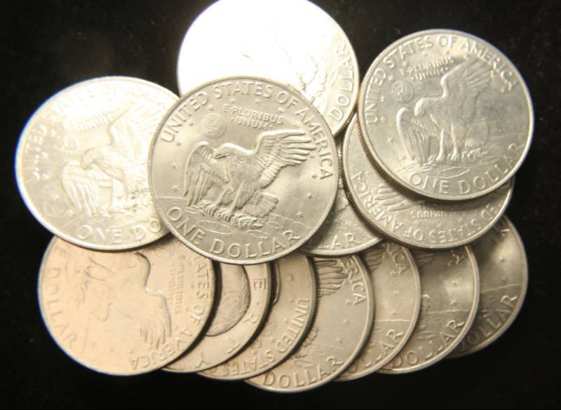 GROUP OF 14 US EISENHOWER DOLLARS AS PICTURED