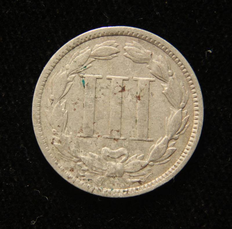 1868 US THREE CENT NICKEL