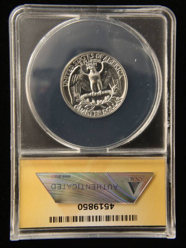 1958 PROOF WASHINGTON SILVER QUARTER PF67 ANACS HIGH GRADE COIN