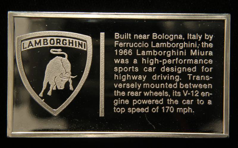 VINTAGE 1966 LAMBORGHINI 1000 GRAINS (2.08 TROY OZ) STERLING SILVER BAR
