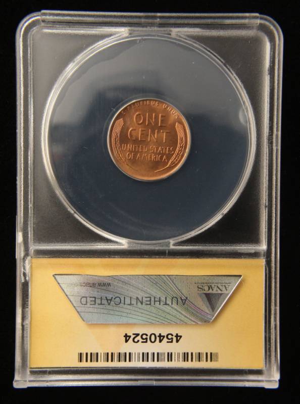 1945 US WHEAT CENT MS65 RED ANACS