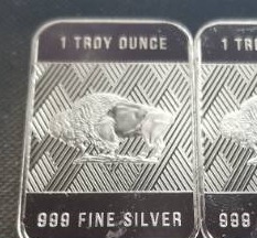3 TROY OZ. .999 FINE SILVER (3 X 1 oz INDIAN BUFFALO BARS)