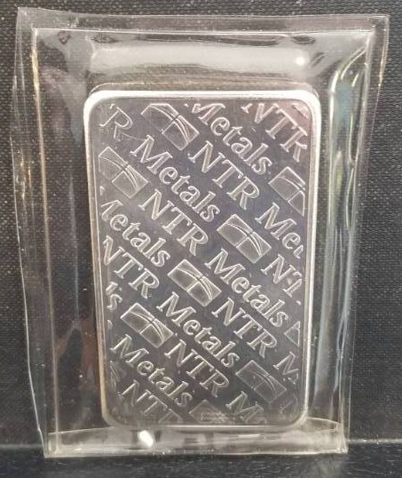 10 TROY OZ. .999 FINE SILVER BAR NTR METALS SEALED