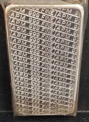 10 TROY OZ. .999 FINE SILVER AMERICAN PRECIOUS METALS BAR IN ORIGINAL PLASTIC