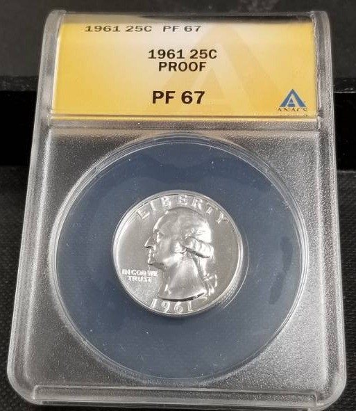 DATE RUN OF 4 PROOF PF67 WASHINGTON QUARTERS 1961-1964 AS PICTURED