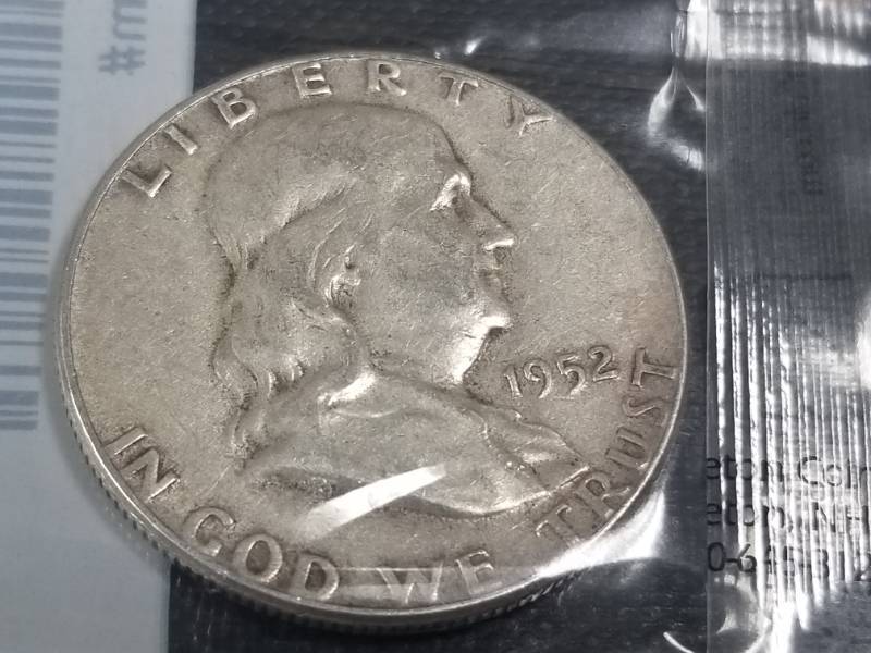 2 FRANKLIN SILVER HALF DOLLARS