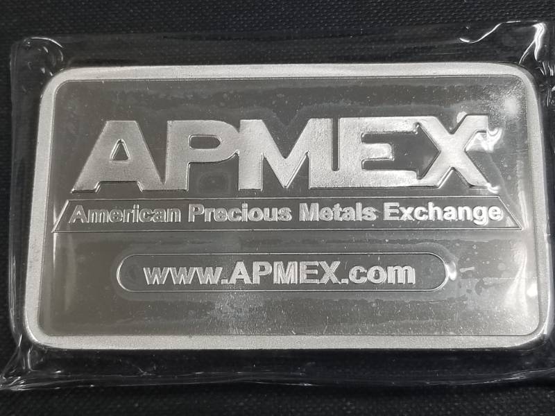 10 TROY OZ. .999 FINE SILVER APMEX BAR IN ORIGINAL PLASTIC
