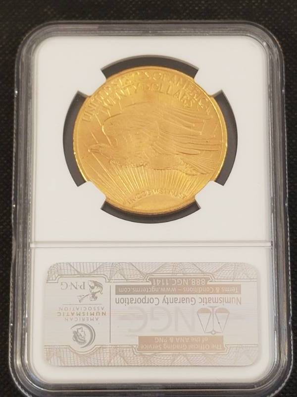 1924 US SAINT GAUDENS $20 GOLD PIECE MS65 NGC HIGH GRADE COIN