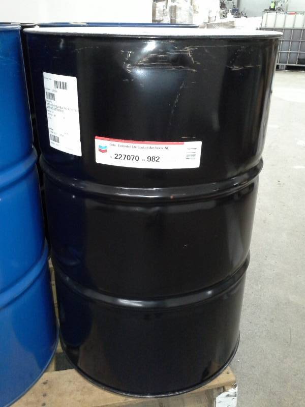 lot 4 image: One - 55 Gallon Drum Chevron Delo Extended Life CoolantAntifreeze - Nitrite Free