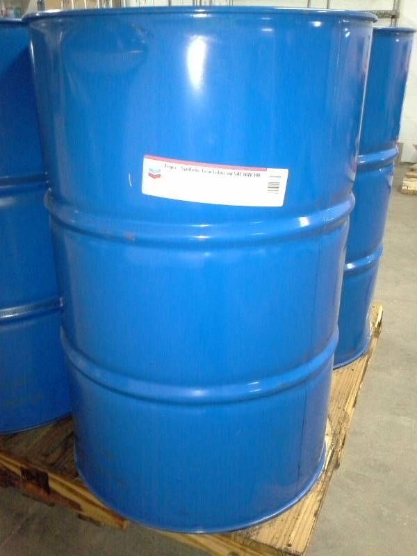 lot 15 image: One Drum Chevron Tegra Synthetic Gear Lubricant SAE 80W-140