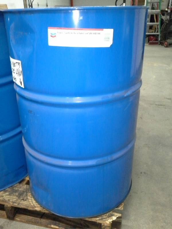 lot 19 image: One Drum Chevron Tegra Synthetic Gear Lubricant SAE 80W-140