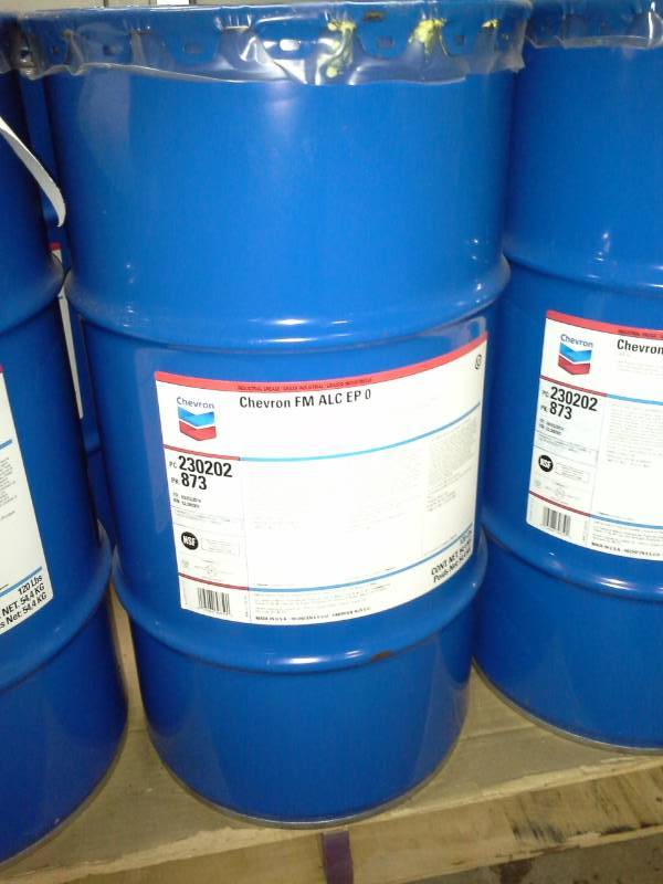 lot 37 image: 1 - 120 LB Drum of Chevron Food Machinery (FM) ALC EP 0 Grease