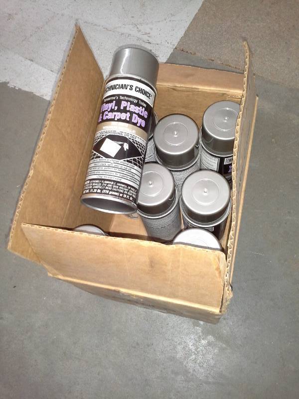 lot 95 image: 9 Cans of Protector Titanium Metallic Color, Vinyl, Plastic and Carpet Dye