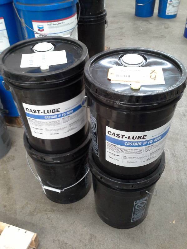 lot 168 image: 4 - 5 Gallon Pails of Castair Cast-Lube Synthetic Air Compressor Oil (Screw Compressor Oil)