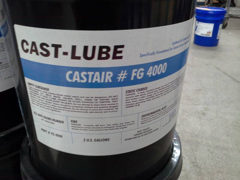4 5 Gallon Pails of Castair CastLube Synthetic Air Compressor Oil