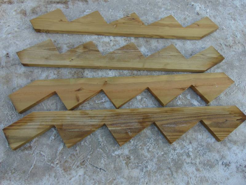lot 52 image: (2) Sets of 5 Green Treated Stair Stringers