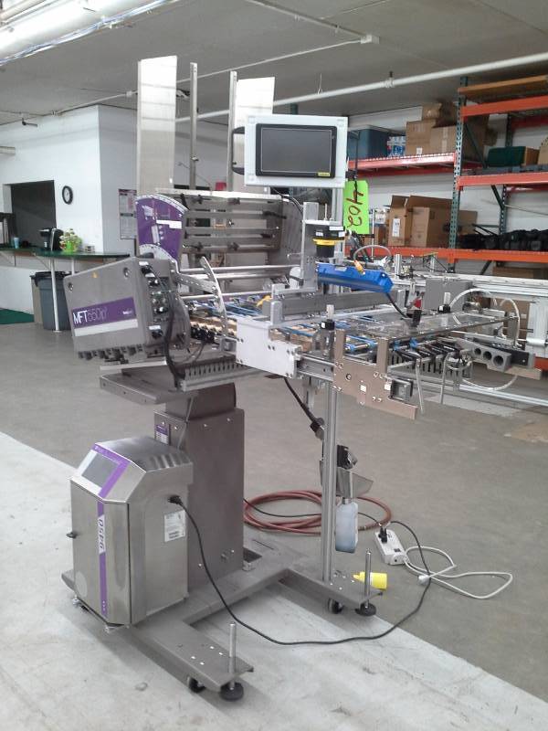 MFT 550 ip3 Friction Feeder with Merkem-Imaje Printer and Stand