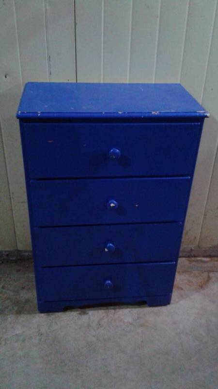 lot 2 image: Kids Dresser, Blue, Used, Shows Wear