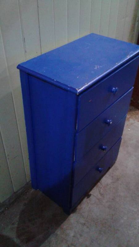 lot 2 image: Kids Dresser, Blue, Used, Shows Wear